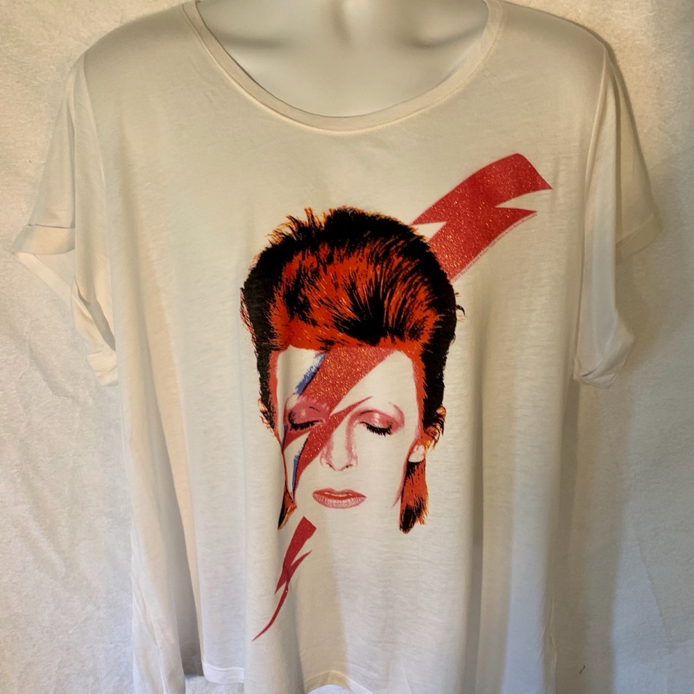 NWT Rare 2013 David Bowie Glitter Bolt XXL T Shirt